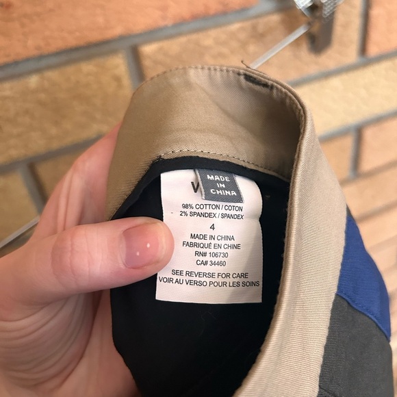 Vince Cotton Colorblock Blue Side Stripe Tuxedo Straight Leg Pants Size 4 - Picture 4 of 7